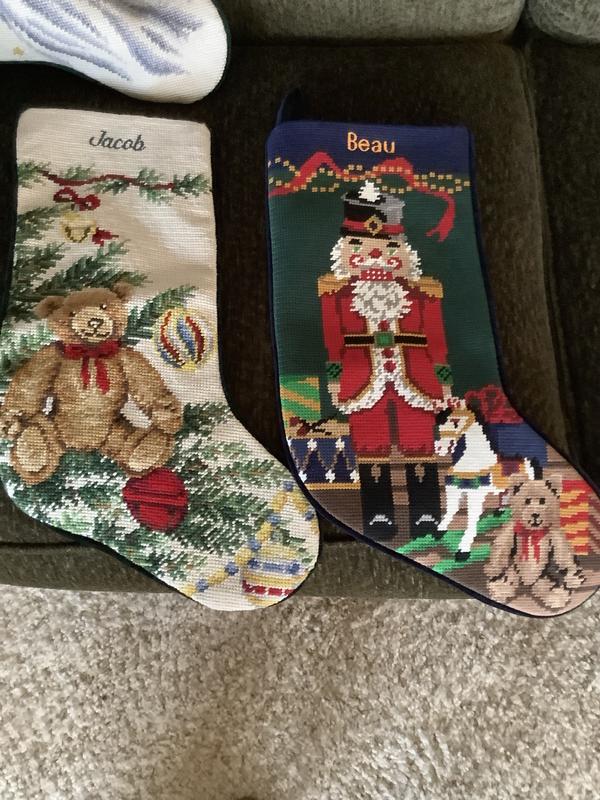 Lands' End Needlepoint Personalized Christmas Stocking