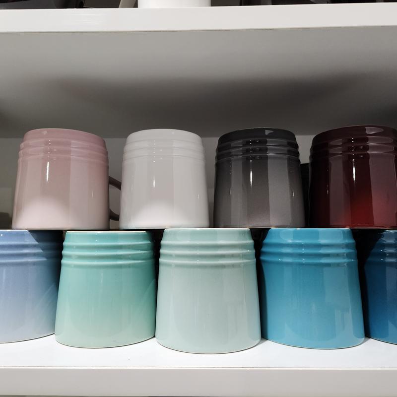 Set Cadeau Cuisine Premium Set De 6 Tasses à Cappuccino Le Creuset - Grès Émaillé 200ml - Arc-en-Ciel - Lavable Lave-Vaisselle Set 6 Tasses 200ml