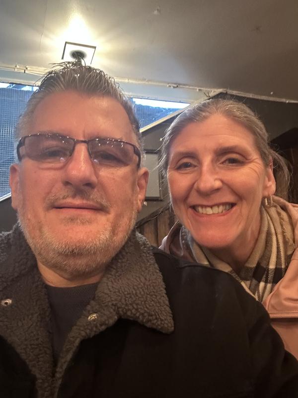 Enjoying London, nice and warm in the jacket.