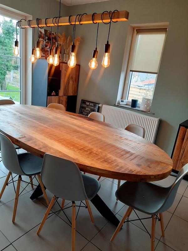 Table de salle à manger Trevor ovale - brun/noir - 200x100 cm