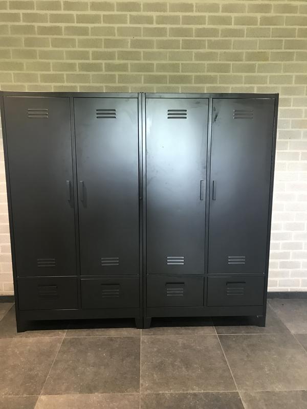 Vermindering dodelijk Pef Kledingkast 2-deurs Locker - antraciet - 185x100x50 cm | Leen Bakker