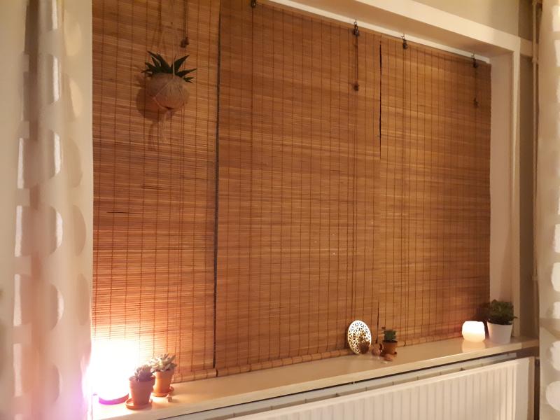Meyella Laan Meditatief Fenstr Rolgordijn bamboe wit - 150x180 cm | Leen Bakker