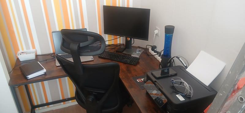 Giantex Hoekbureau in L-vorm, 170 cm, computerbureau met 2 planken