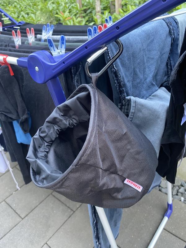 Sacchetti Rete Per Mollette Da Bucato 3 Pezzi - Blu, Rosa, Verde, Gancio Girevole, Per Bagno E Casa - Foto 3