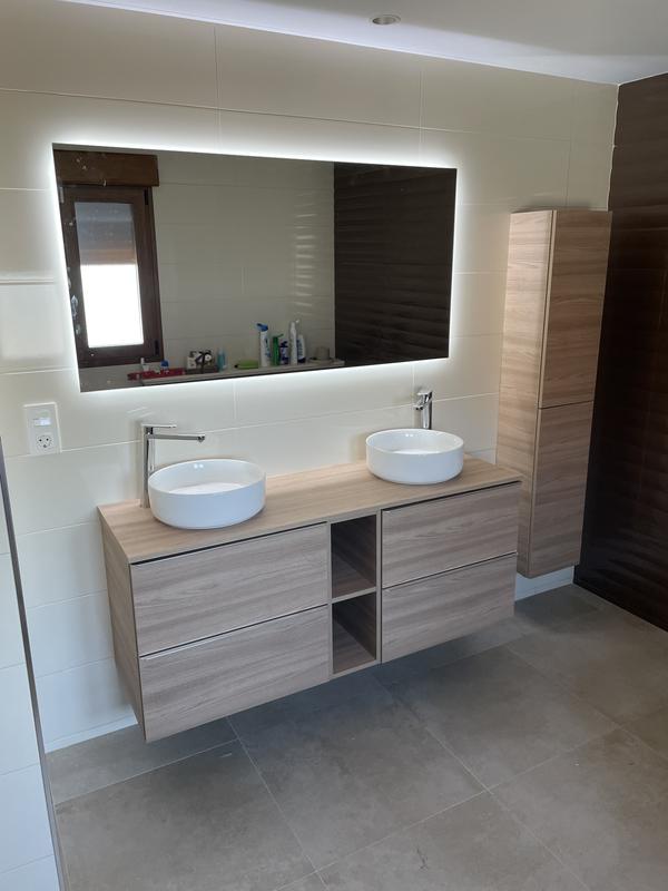 Mueble de baño de pie 80 cm Minnesota Antracita con tres cajones - Abitare