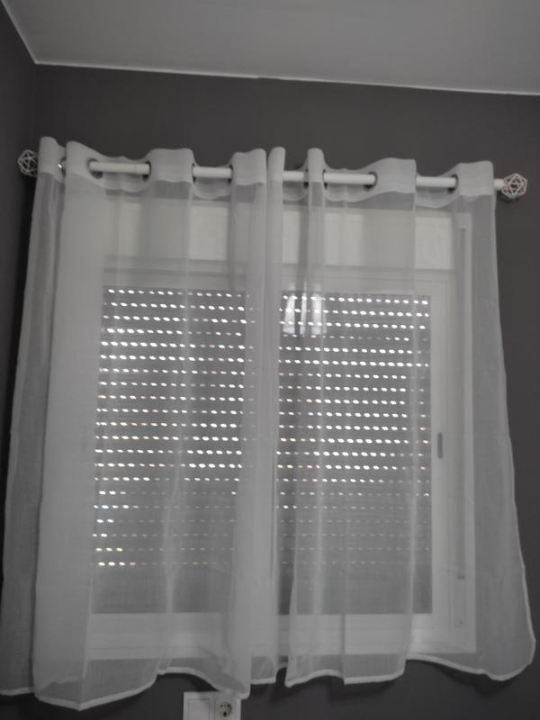 Barra cortina extensible 120-210cm bola blanca_Mi casa