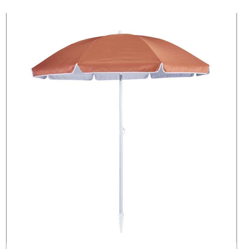 Ombrellone Da Spiaggia 200 Cm Con Spirale E Palo Regolabile – UPF100+, Leggero (1,4 Kg) E Resistente Al Vento (8 Aste In Fibra Di Vetro)