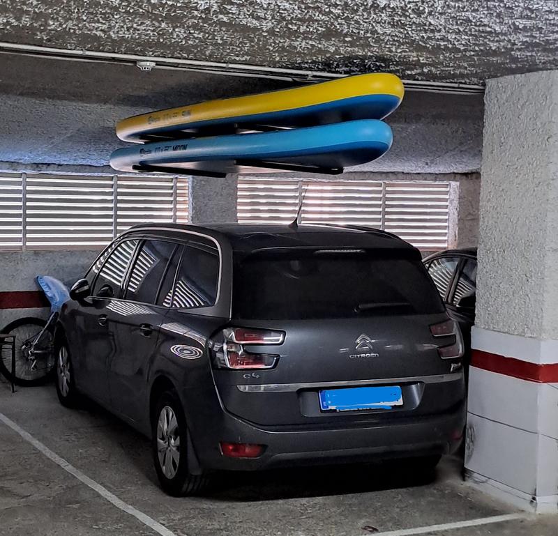 Support Mural/Plafond WilTec – Acier, Mousse Protectrice, Charge 23kg/45kg – Pour SUP, Kayak, Snowboard