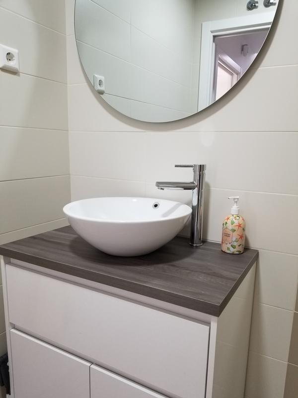 Mueble de baño con lavabo y espejo Sand 80x45 cm olmo