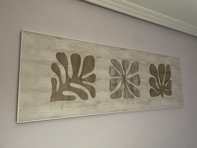 Lienzo Deco line blanco pluma 50x150 cm