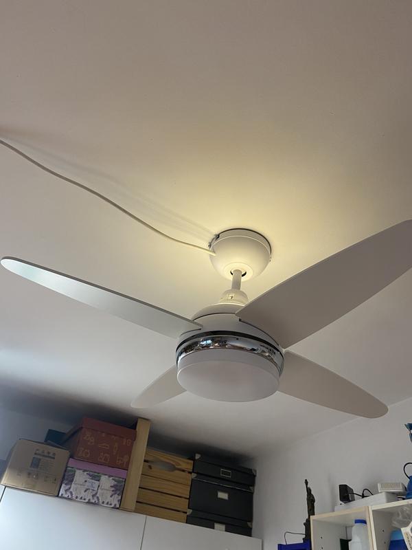 Ventilatore da soffitto con pale con luce inclusa Vicen, bianco, D