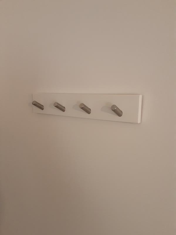 danhol® Perchero Pared Madera Blanco - 4 Colgadores - Colgador