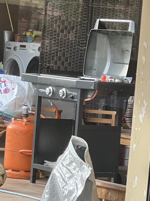 Barbecue A Gas Campingaz Serie 2 Classic - 2 Fuochi, 7.5 KW, Griglia Ghisa, Coperchio, Ruote, Nero/Grigio - Foto 5