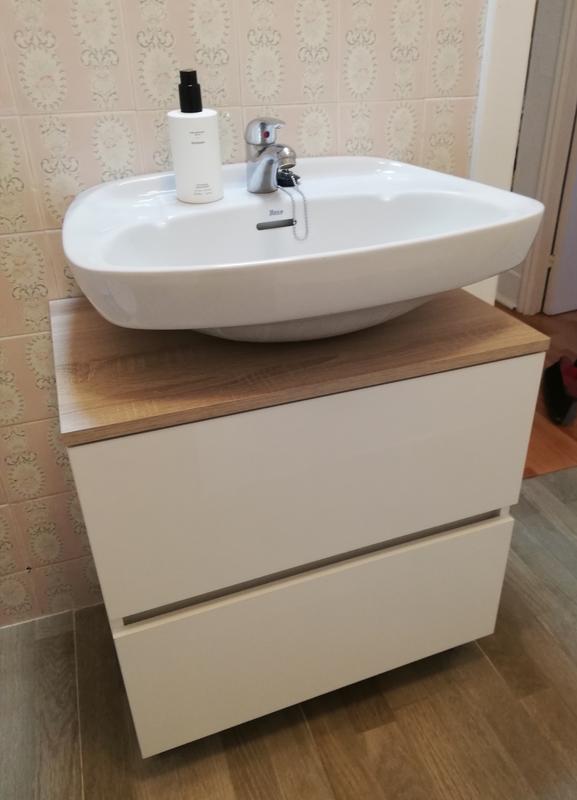 Mueble de baño con pie Spazio chapa roble de 60x55.6x40 cm