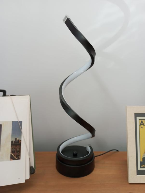 XINYASEE Lampada Da Tavolo LED A Spirale – Moderna, Dimmerabile, 3 Colori (3000K/4500K/6000K) – Per Camera Da Letto, Ufficio, Soggiorno – Bianco