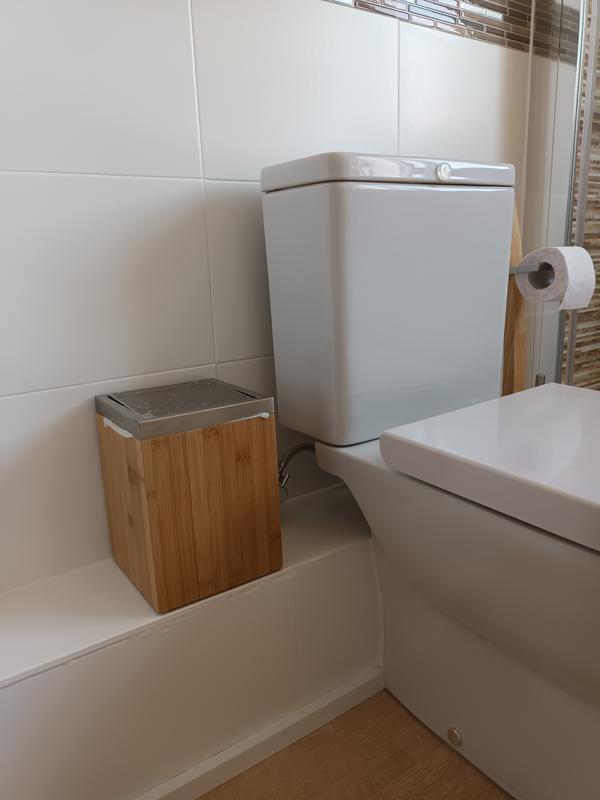 Papelera baño Bambú marrón 5L