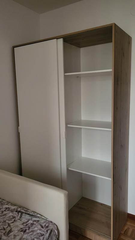 Armadio Guardaroba Scorrevole Denali 2 Ante - 120x50x204 Cm Bianco/Rovere - Foto 11