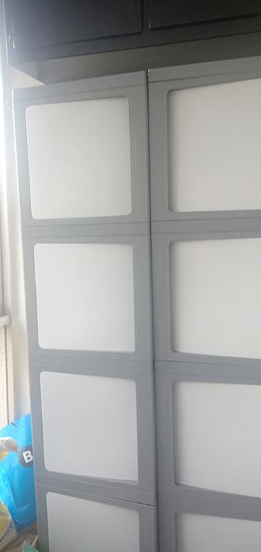 Armario alto baldas de resina Modulize 65x180x40 cm color gris 2 puertas