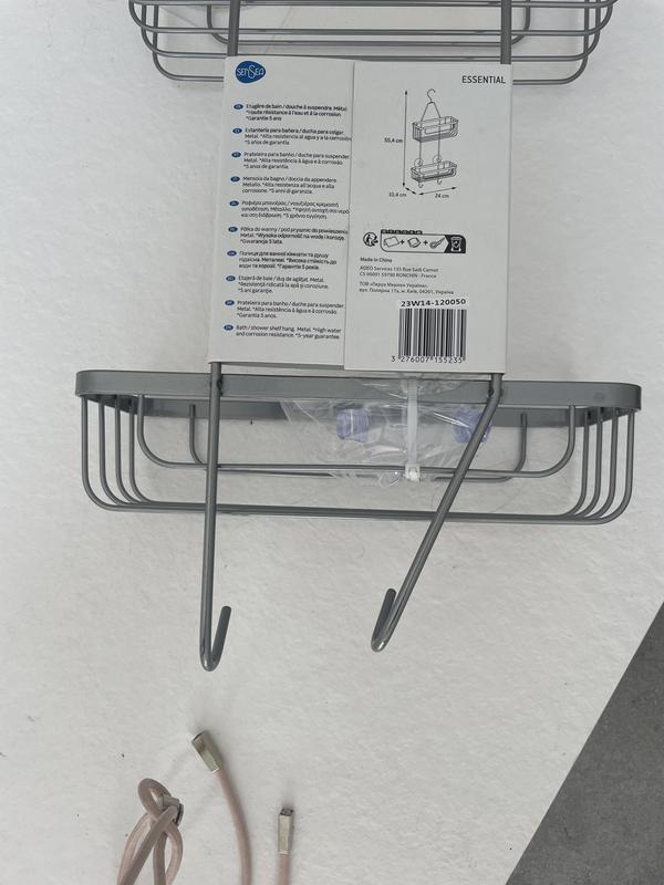 Cesto de ducha Colgador gris / plata 30x45x9.5 cm