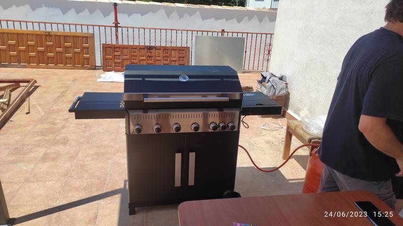 Barbecue A Gas Varley 6+1+1 Bruciatori - 72kW, Griglia Ghisa 91x45cm, Termometro Digitale - Foto 11
