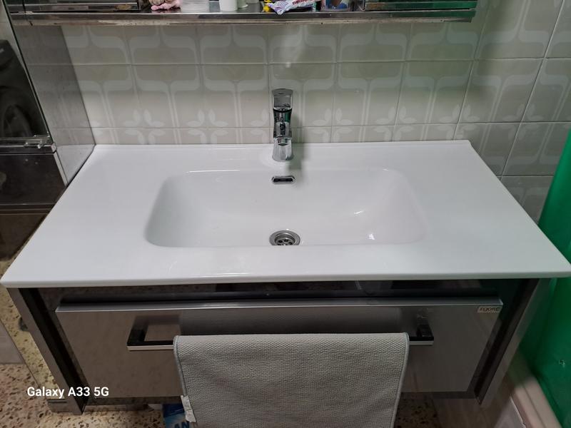 Mueble de baño con lavabo y espejo Sand 80x45 cm olmo