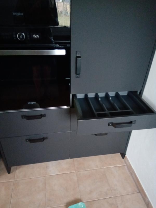 Range-couverts pour tiroirs de cuisine de 60 cm de large en plastique de  couleur grise Optima Emuca - Habitium®
