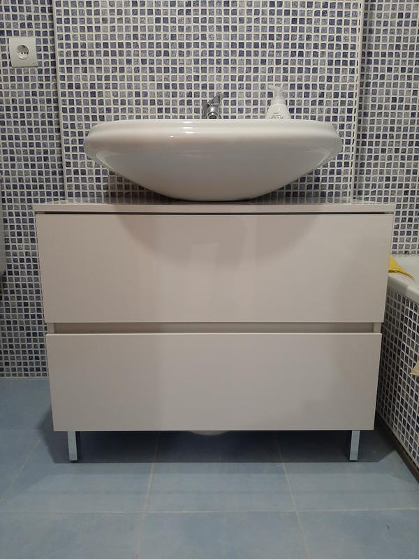 Mueble de baño con pie Spazio marrón topo de 80x65x40 cm