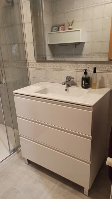 Mueble de baño con lavabo y espejo Sand 80x45 cm olmo