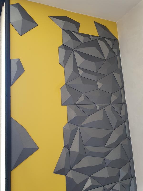 panneaux muraux 3D en plastique PVC 12 Quartzite gris 