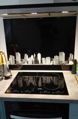 Fond De Hotte Verre Décor New York H70 Cm X Ep5 Mm X L90 Cm