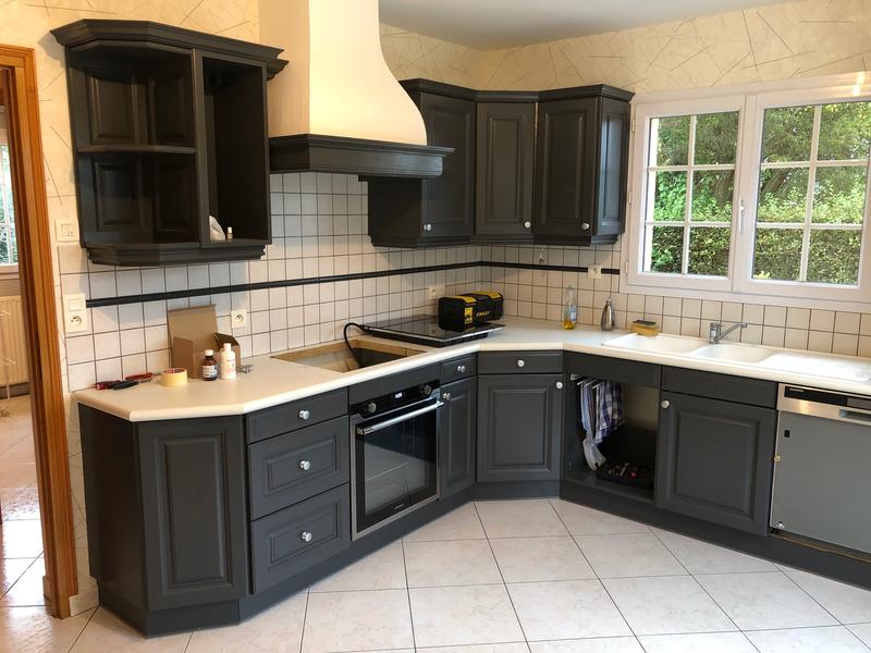 Peinture Cuisine Meuble Et Credence Renov Syntilor Gris Pavot Satine 2 L Leroy Merlin