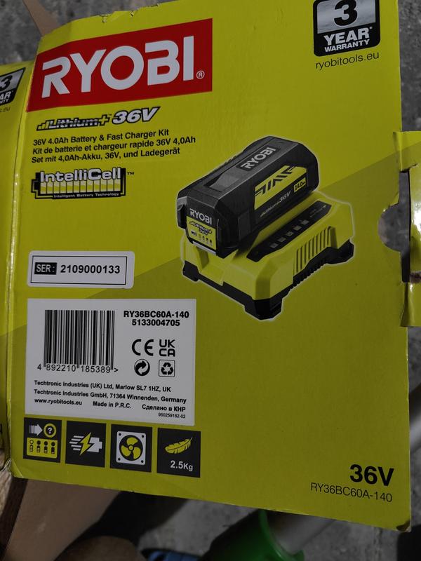 Chargeur et batterie RYOBI Ry36bc60a-140, 36 V, 4 Ah