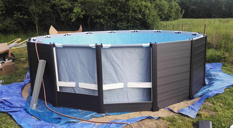 Piscine Hors Sol Graphite Intex Diam439 X H124 M Leroy Merlin