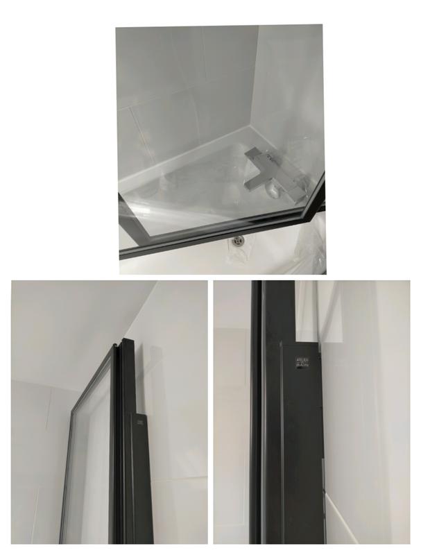 Pare-baignoire pivotant relevable transparent noir, H.140 x l.106 cm Lift