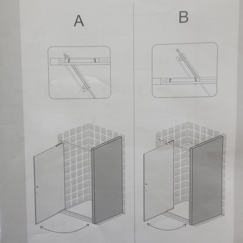 Porte douche réversible pivotante 180° OPEN, 45-90 cm, profilé aimanté