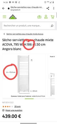 Sèche serviette électrique ANGORA 750W Blanc ACOVA - Oskab