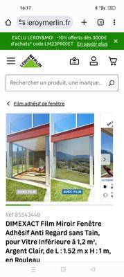 DIMEXACT - Film occultant blanc brillant pour fenêtre - 152 cm x 2.5 m - En Rouleau - Maison