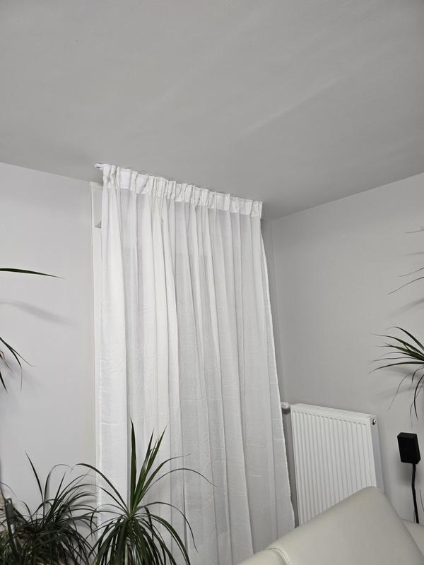 Deco-raum Lot De 2 Chariots De Panneaux Blancs 45 Cm En Aluminium Avec Bande Velcro Pouvant être Raccourci Pour Rails De Rideaux Universels Avec Patins Et Lestage Plat 20 X 3 Mm