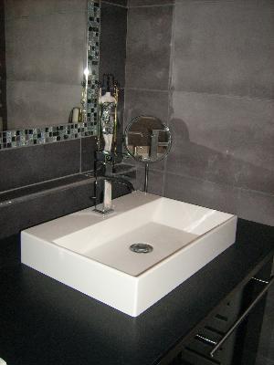 Vasque à poser résine de synthèse l.50 x P.36 cm blanc ...
