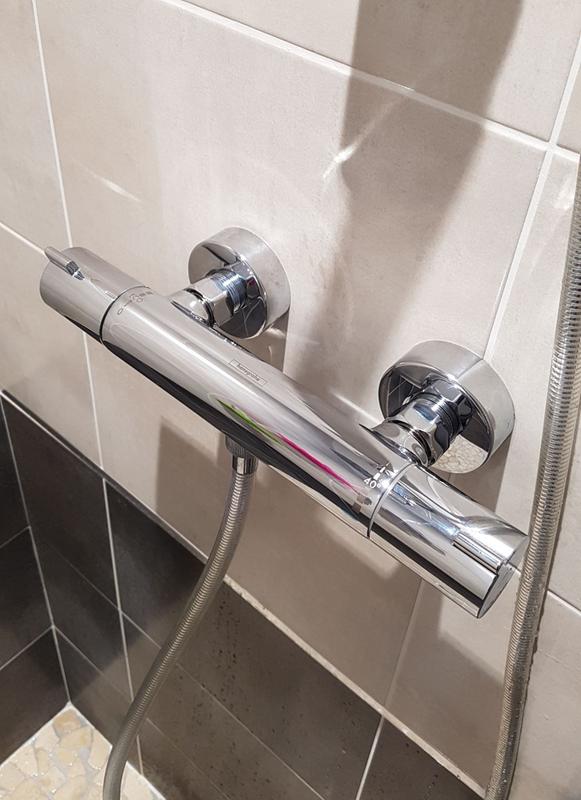 Mitigeur thermostatique douche chrome brillant, HANSGROHE Myfox Leroy