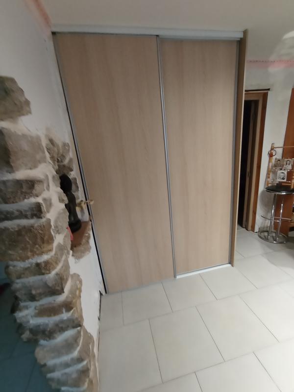 Porte de placard coulissante Reflect blanc l.96.2xH.250cm