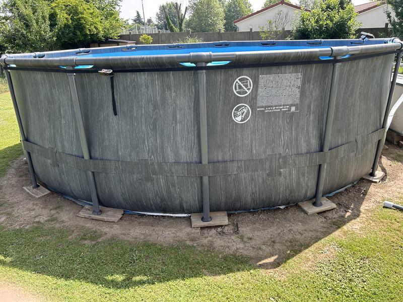 Piscine Tubulaire Intex Baltik Ø4,57 X H1,22m | Design Bois Scandinave | Kit Complet
