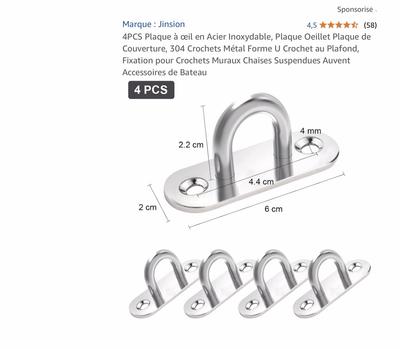 Ahlsen Lot De 8 Plaque Oeillet Acier Inoxydable M5 - Oblong Crochet Métal Forme U Montage Mural Et Plafond 50 X 15 Mm Crochet De Fixation Capacite 40 Kg Pour Suspensions 83125484 Ahlsen Lot De 8 Plaque Oeillet Acier Inoxydable M5 - Oblong Crochet Métal Forme U Montage Mural Et Plafond 50 X 15 Mm Crochet De Fixation Capacite 40 Kg Pour Suspensions 83125484