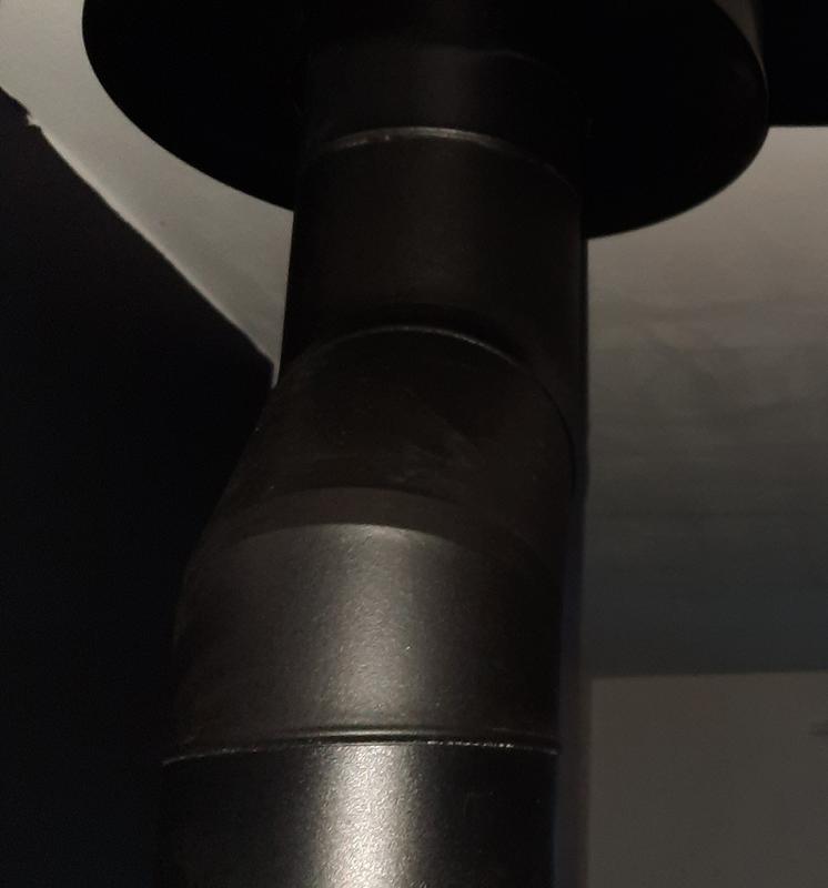 Coude à segments émaillé pour poêle à bois - Coude à 45° - diamètre 150 -  Couleur : Noir Mat