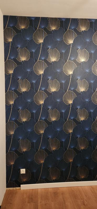 Papier Peint Autocollant CiCiwind - 44 Cm X 3 M - Feuilles Vertes Dorées - Film Adhésif Imperméable - En Vinyle - Revêtement Mural épais - Pour Mur, Meubles Papier Peint Pas Cher