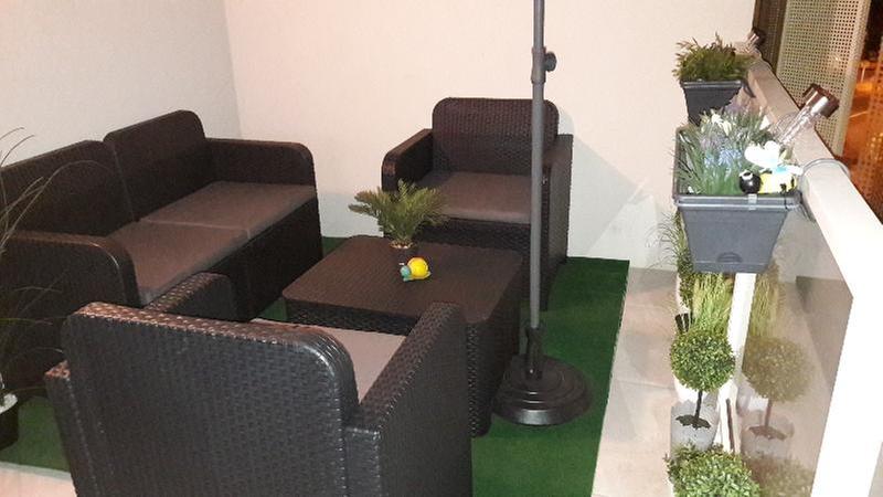 Salon Bas De Jardin Sorrento Résine Injectée Anthracite 4 Personnes