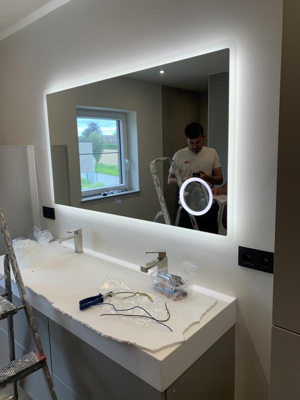 Miroir Salle Bain LED 140x80cm Anti-Buée - Dimmable Mémoire - IP44 - 24W Blanc Neutre 4000K