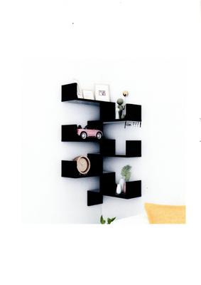 Etagère murale d'angle en aggloméré de couleur noire VidaXL 807225 -  Habitium®