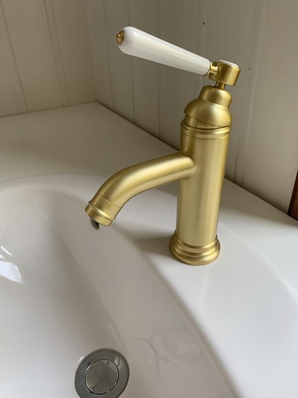 Robinet de lavabo à encastrer Banio Brass laiton brossé / or mat