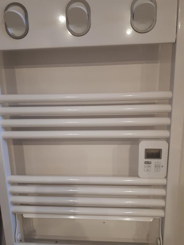 Sèche-serviettes électrique soufflant SAUTER 1500W, H.108 x l.50 cm Marapi  blanc